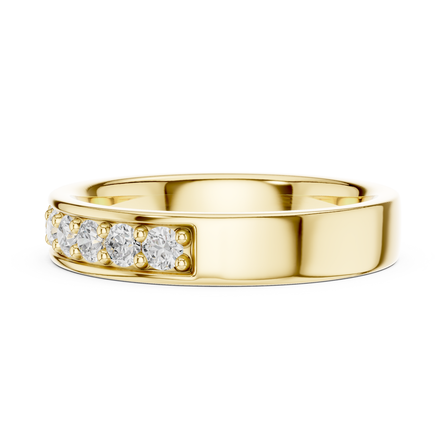 Elegant Round Cut Natural Diamond Art Deco Vintage Channel Set  Half Eternity Dainty Engagement Band - HIGHCARAT DIAMONDS