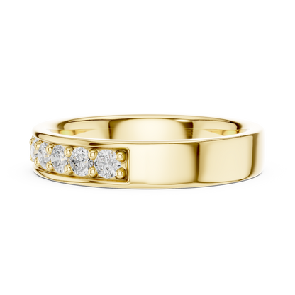 Elegant Round Cut Natural Diamond Art Deco Vintage Channel Set  Half Eternity Dainty Engagement Band - HIGHCARAT DIAMONDS