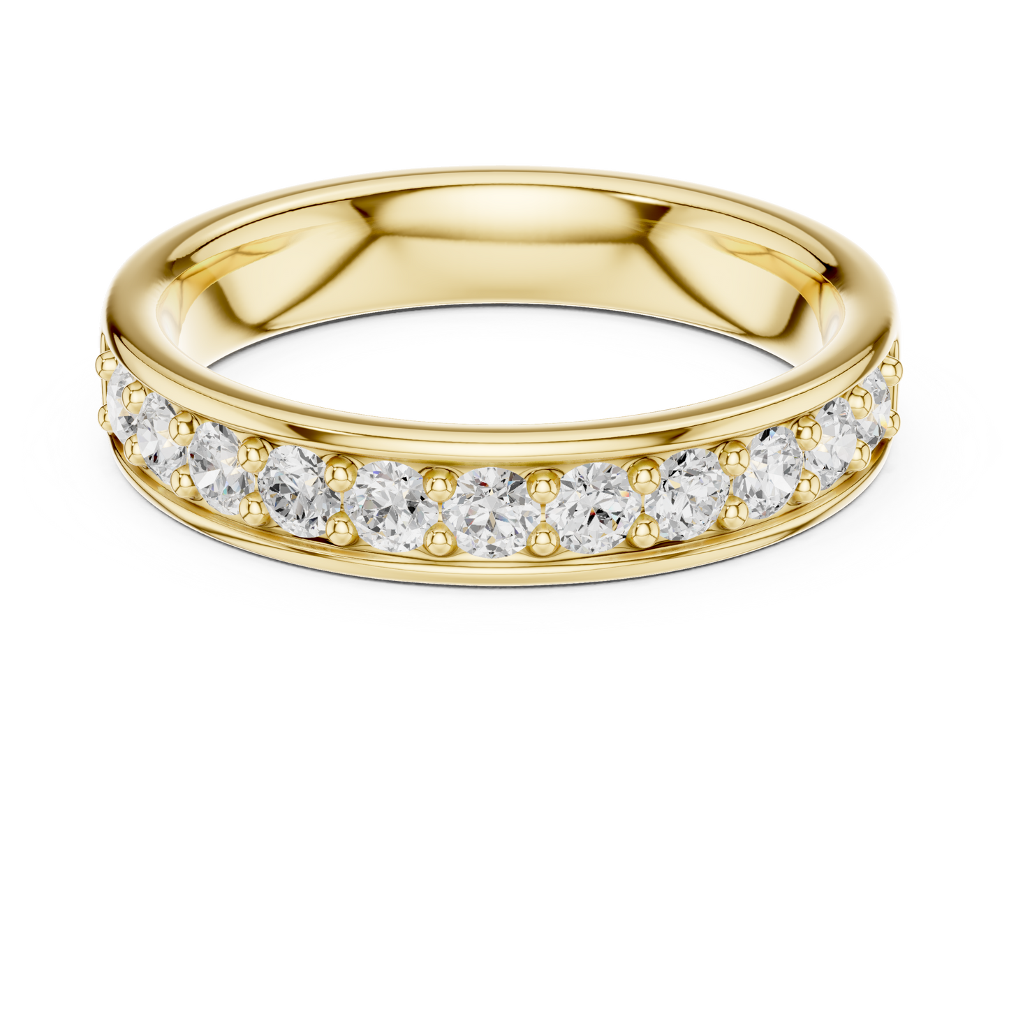 Elegant Round Cut Natural Diamond Art Deco Vintage Channel Set  Half Eternity Dainty Engagement Band - HIGHCARAT DIAMONDS