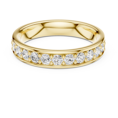 Elegant Round Cut Natural Diamond Art Deco Vintage Channel Set  Half Eternity Dainty Engagement Band - HIGHCARAT DIAMONDS
