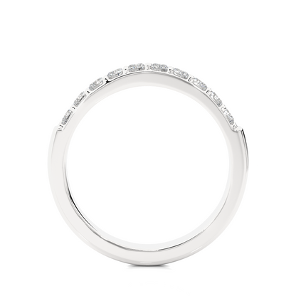 Elegant Round Diamond Band in 18KT Solid Gold With Shared Prong Half Eternity Style - HIGHCARAT DIAMONDS