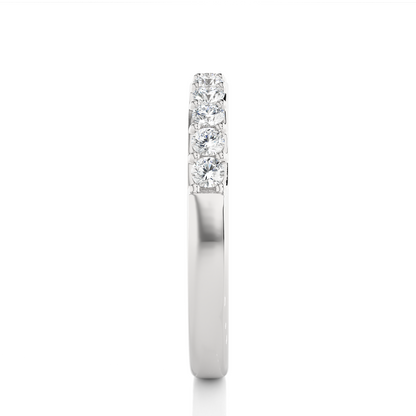 Elegant Round Diamond Band in 18KT Solid Gold With Shared Prong Half Eternity Style - HIGHCARAT DIAMONDS