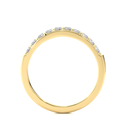 Elegant Round Diamond Band in 18KT Solid Gold With Shared Prong Half Eternity Style - HIGHCARAT DIAMONDS