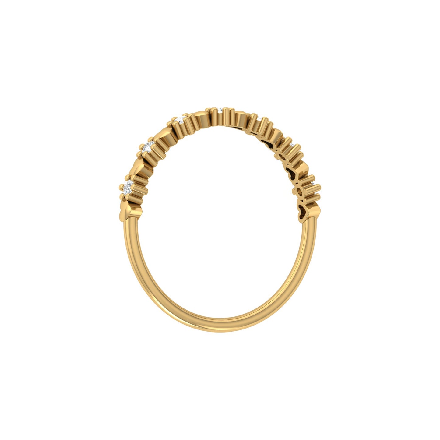 Elegant Round Diamond Eternity Multi-Heart Love Band Ring Minimalist Dainty Stacking Ring Gift for Her