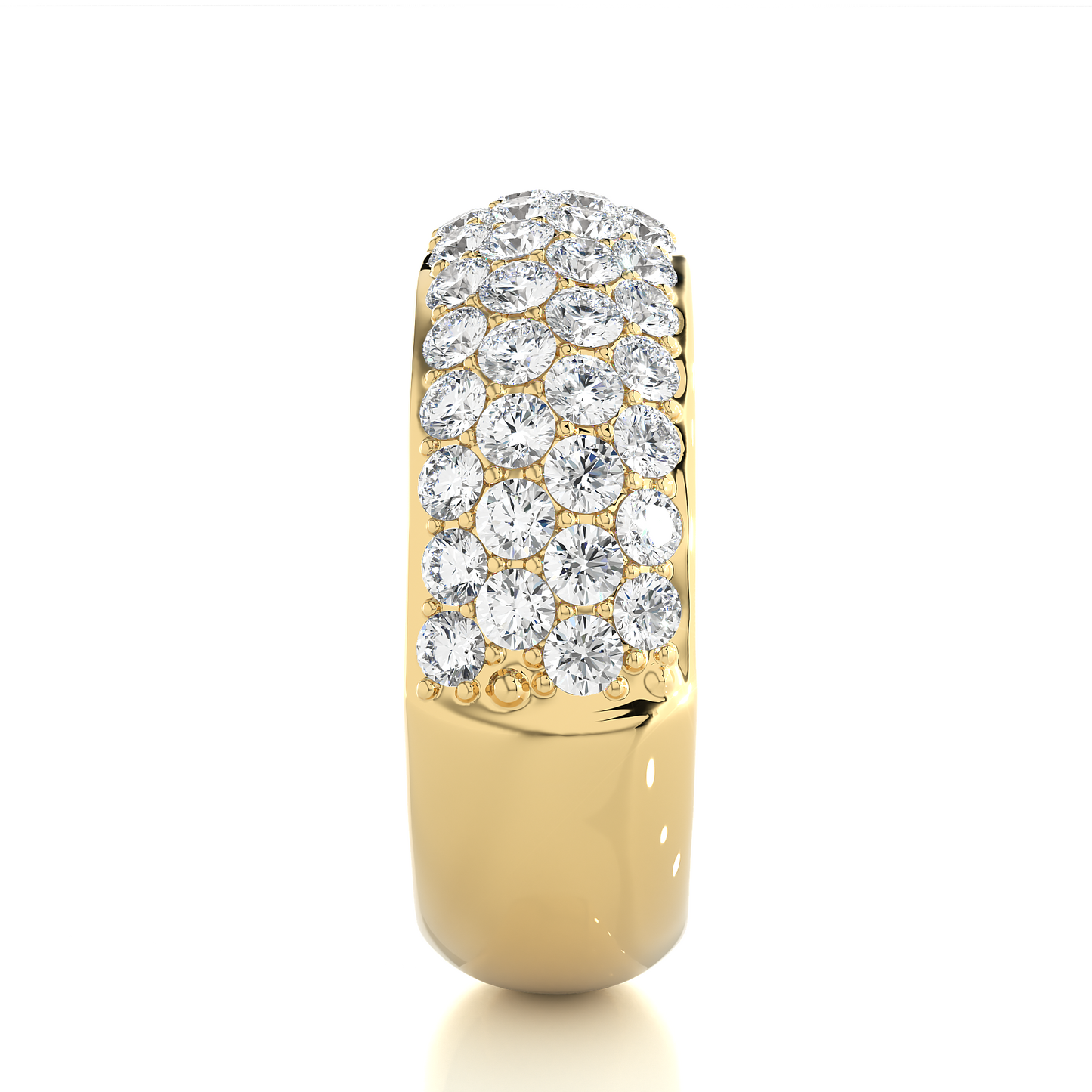 Elegant Round Diamond Half Eternity Band Ring in 18K Solid Gold For Special Occasions - HIGHCARAT DIAMONDS