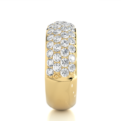 Elegant Round Diamond Half Eternity Band Ring in 18K Solid Gold For Special Occasions - HIGHCARAT DIAMONDS