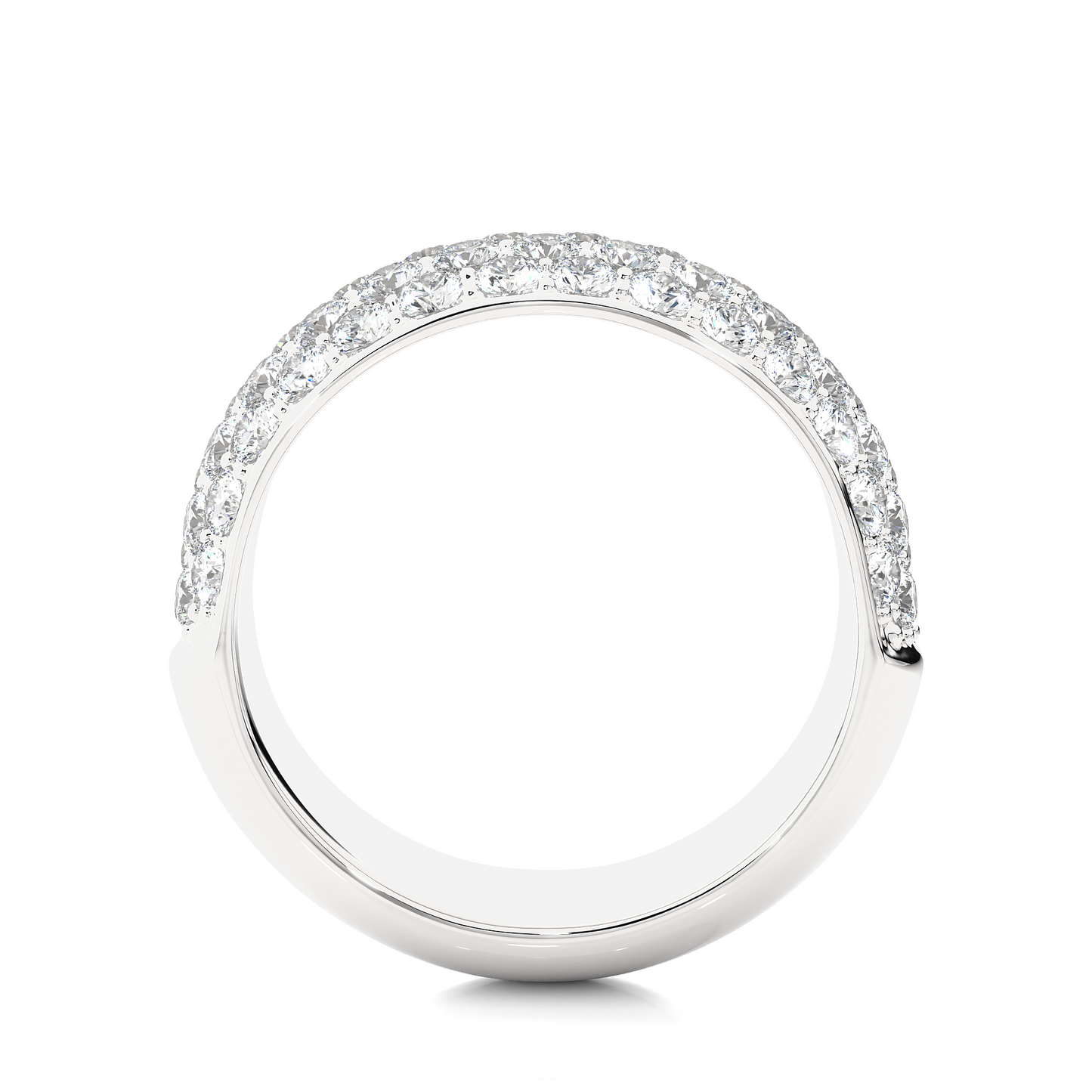 Elegant Round Diamond Half Eternity Band Ring in 18K Solid Gold For Special Occasions - HIGHCARAT DIAMONDS