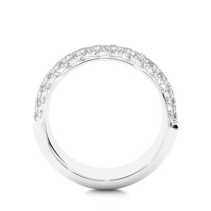 Elegant Round Diamond Half Eternity Band Ring in 18K Solid Gold For Special Occasions - HIGHCARAT DIAMONDS
