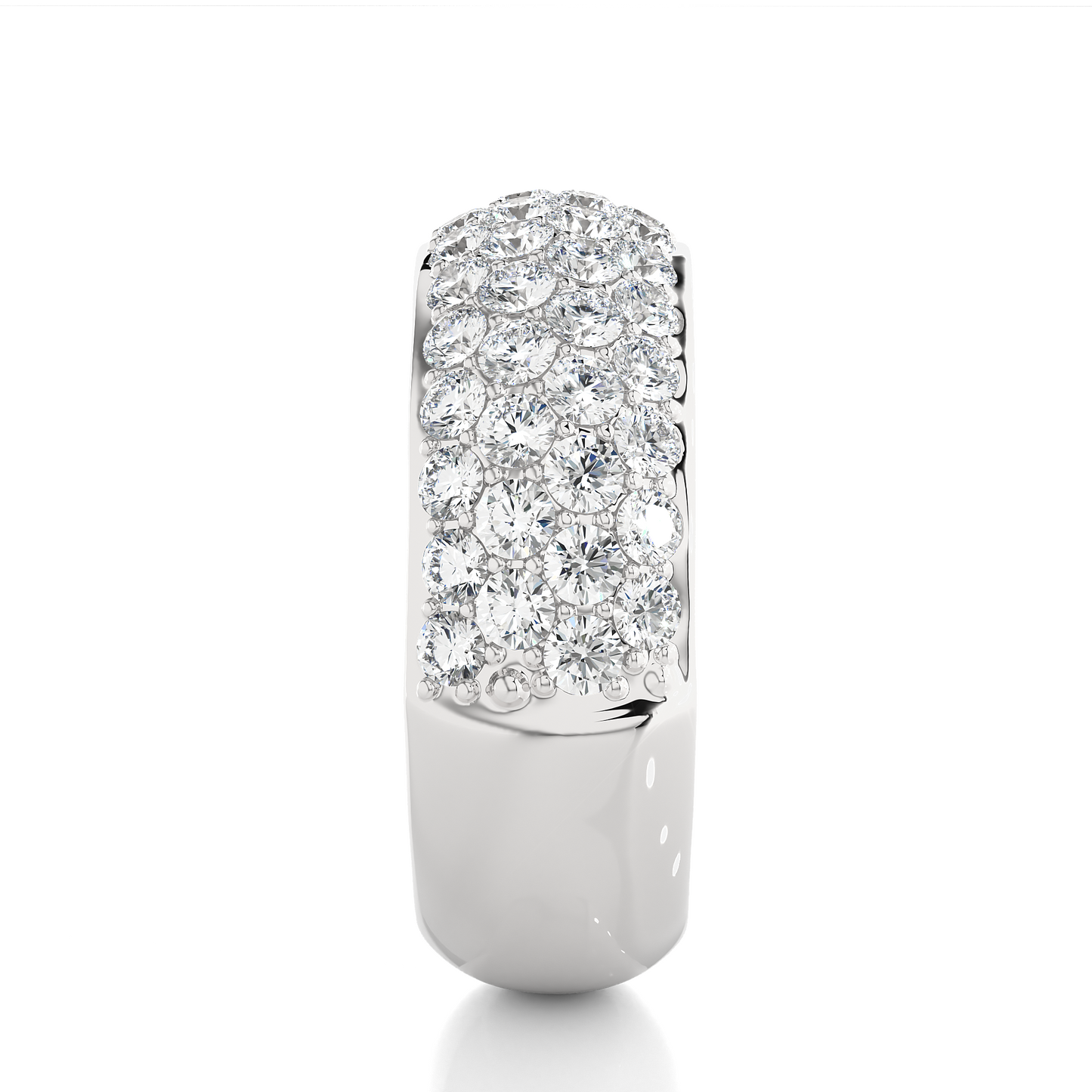 Elegant Round Diamond Half Eternity Band Ring in 18K Solid Gold For Special Occasions - HIGHCARAT DIAMONDS