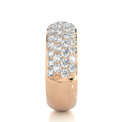 Elegant Round Diamond Half Eternity Band Ring in 18K Solid Gold For Special Occasions - HIGHCARAT DIAMONDS