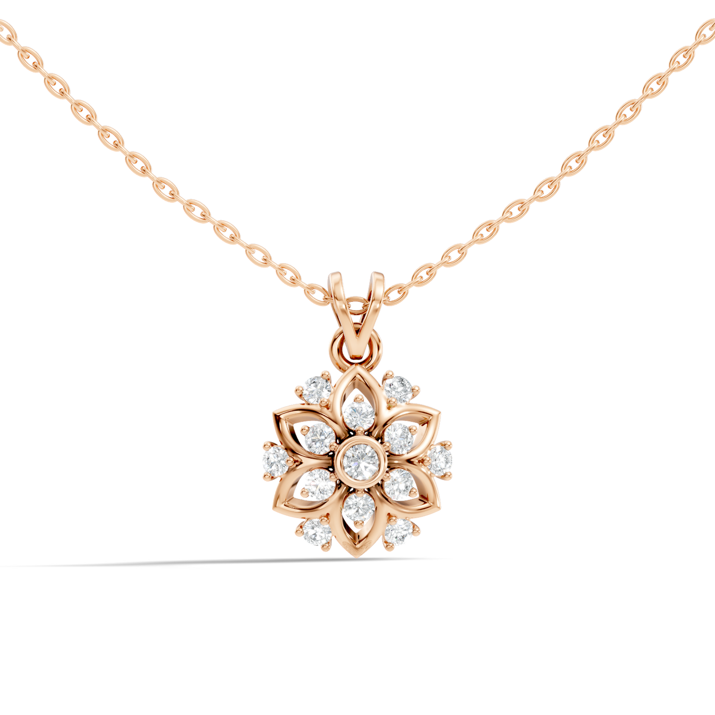 Elegant Round Diamond Pendant 0.48 Carat Handmade Jewelry In 14K Solid Yellow Gold