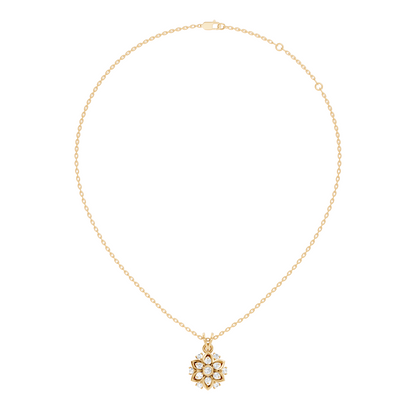 Elegant Round Diamond Pendant 0.48 Carat Handmade Jewelry In 14K Solid Yellow Gold