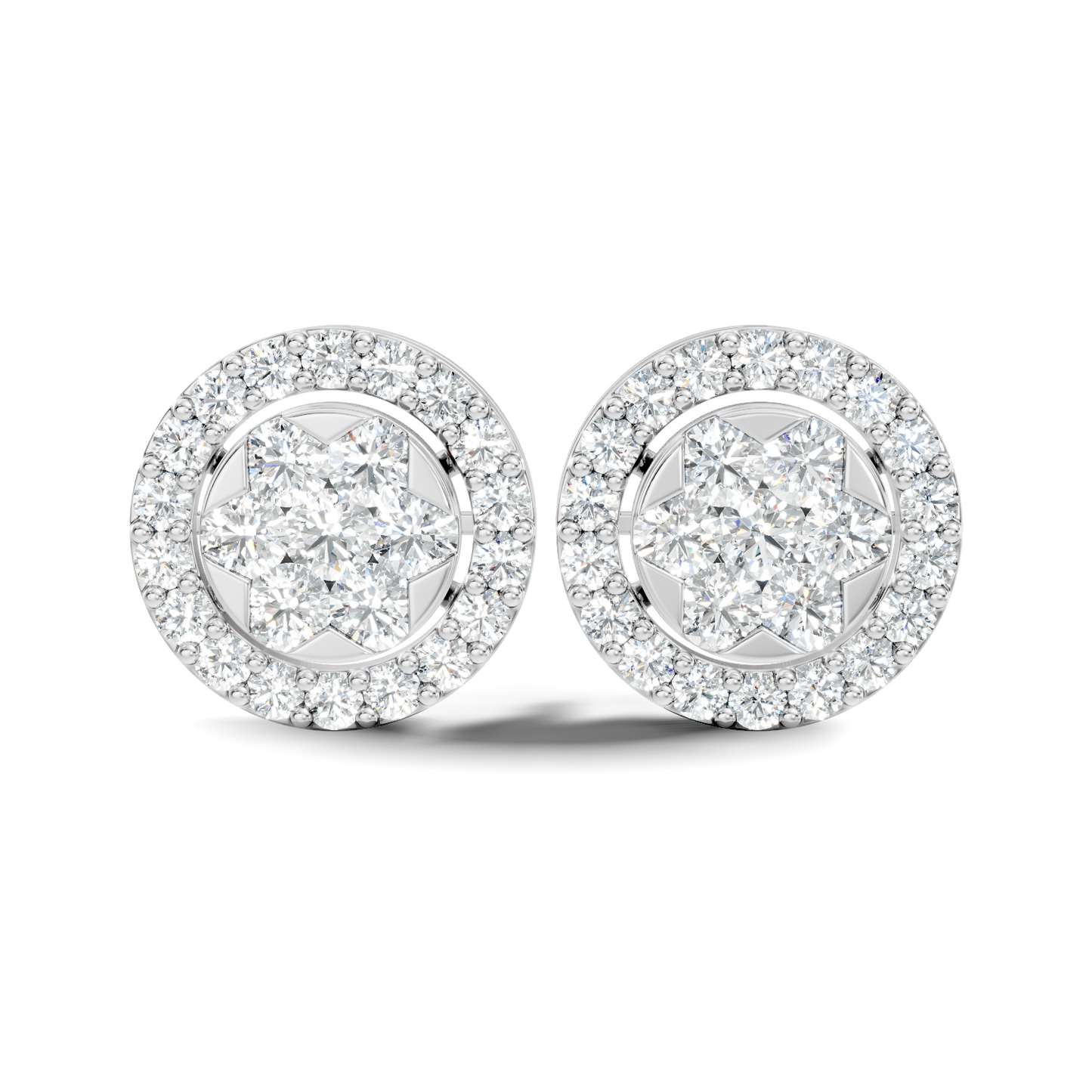 Elegant Tringle Diamond Stud 10k Solid Gold Wedding Wear Diamond Earrings For Her