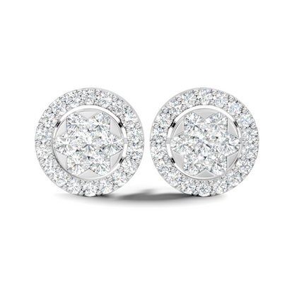 Elegant Tringle Diamond Stud 10k Solid Gold Wedding Wear Diamond Earrings For Her