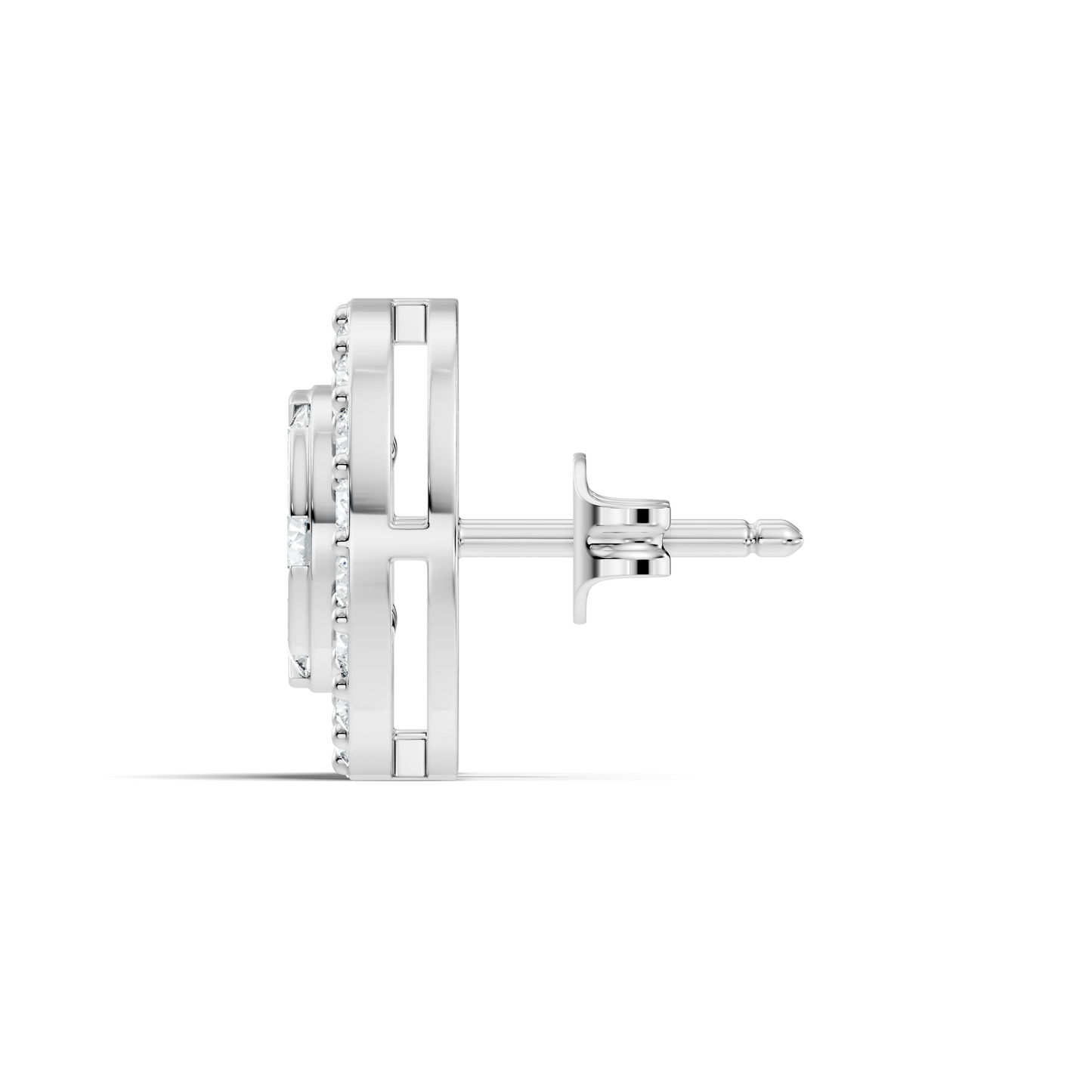 Elegant Tringle Diamond Stud 10k Solid Gold Wedding Wear Diamond Earrings For Her