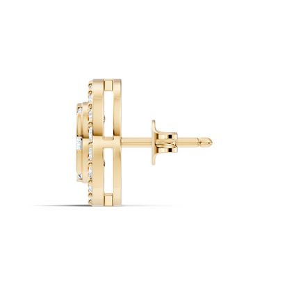 Elegant Tringle Diamond Stud 10k Solid Gold Wedding Wear Diamond Earrings For Her