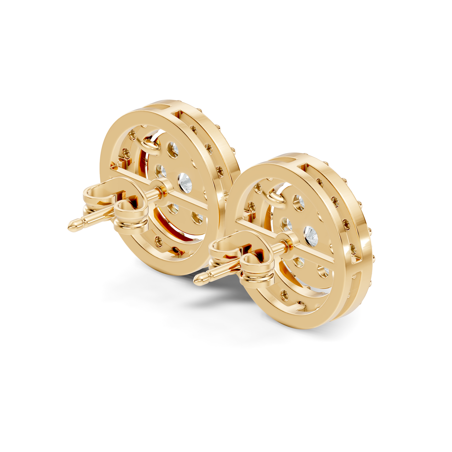 Elegant Tringle Diamond Stud 10k Solid Gold Wedding Wear Diamond Earrings For Her