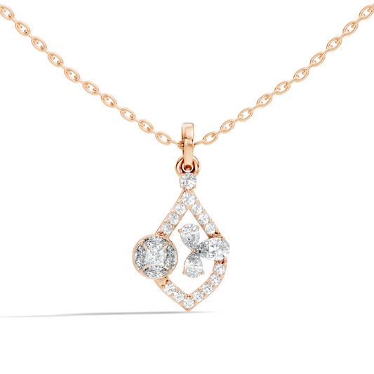 Elegant Women's Diamond Pendant 1.19 Carat Minimalist Handmade Necklace Pendant