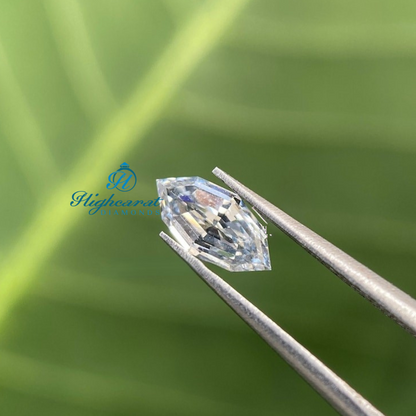 Certified Elongated Marquise Step Cut Diamond with polished finish and balanced proportions