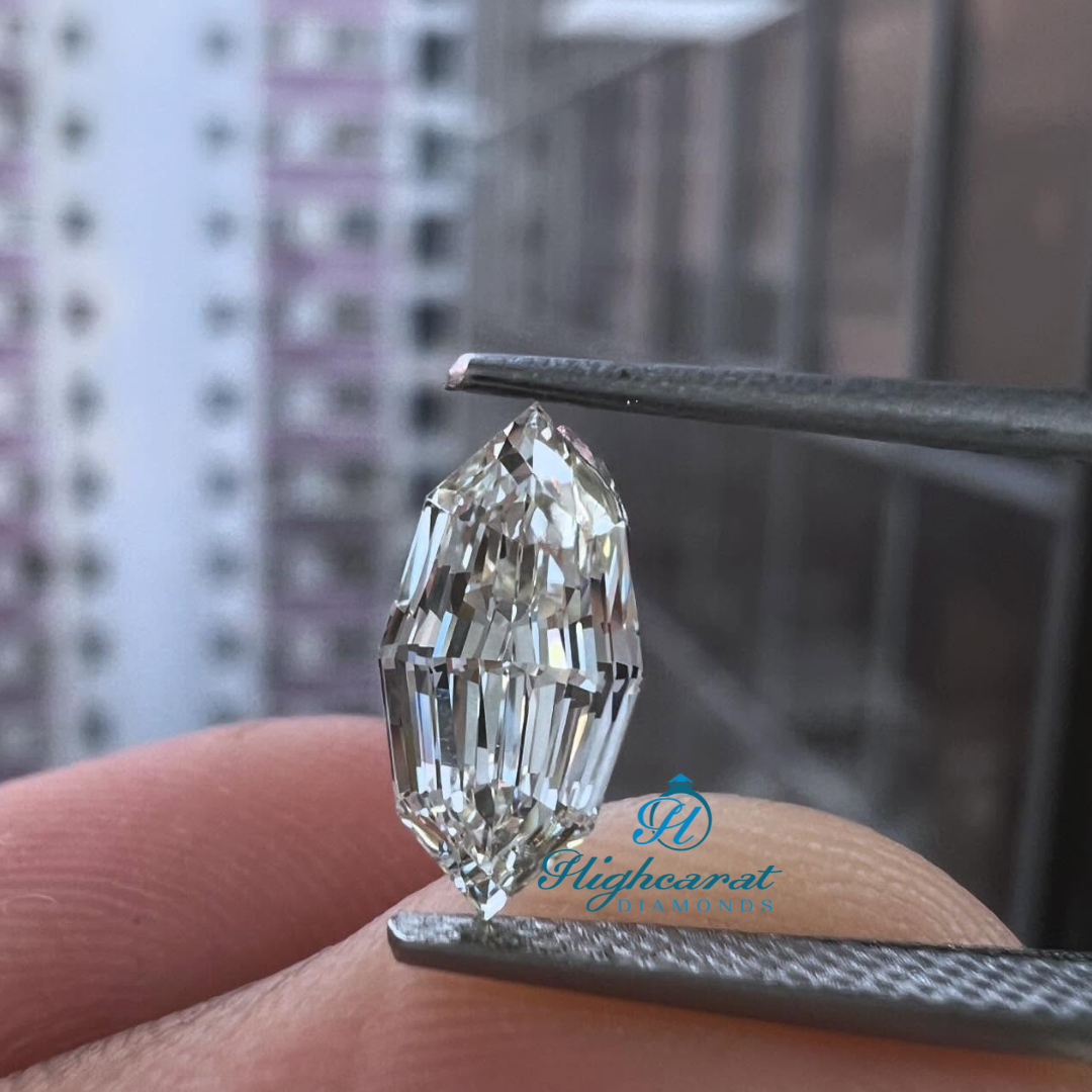 Precision Cut Marquise Shape Lab Grown Diamond featuring elongated silhouette and step faceting