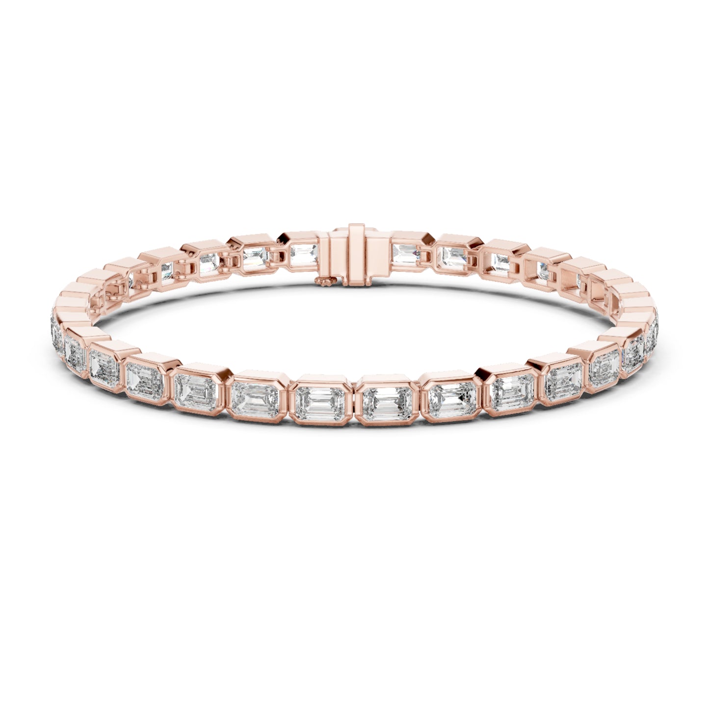 9.30Ct Emerald Cut Top Grade Diamond Elegant Minimalist Bezel Set Vintage Stunning Party Wear Bracelet  For Her - HIGHCARAT DIAMONDS