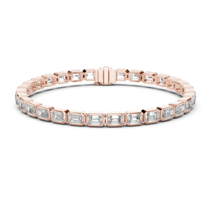 9.30Ct Emerald Cut Top Grade Diamond Elegant Minimalist Bezel Set Vintage Stunning Party Wear Bracelet  For Her - HIGHCARAT DIAMONDS