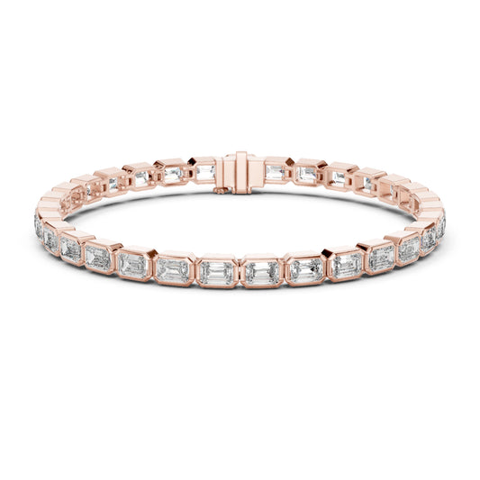 9.30Ct Emerald Cut Top Grade Diamond Elegant Minimalist Bezel Set Vintage Stunning Party Wear Bracelet  For Her - HIGHCARAT DIAMONDS