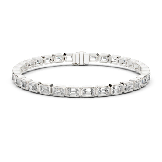 9.30Ct Emerald Cut Top Grade Diamond Elegant Minimalist Bezel Set Vintage Stunning Party Wear Bracelet  For Her - HIGHCARAT DIAMONDS