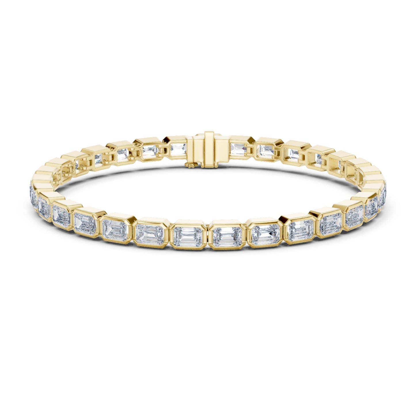 9.30Ct Emerald Cut Top Grade Diamond Elegant Minimalist Bezel Set Vintage Stunning Party Wear Bracelet  For Her - HIGHCARAT DIAMONDS