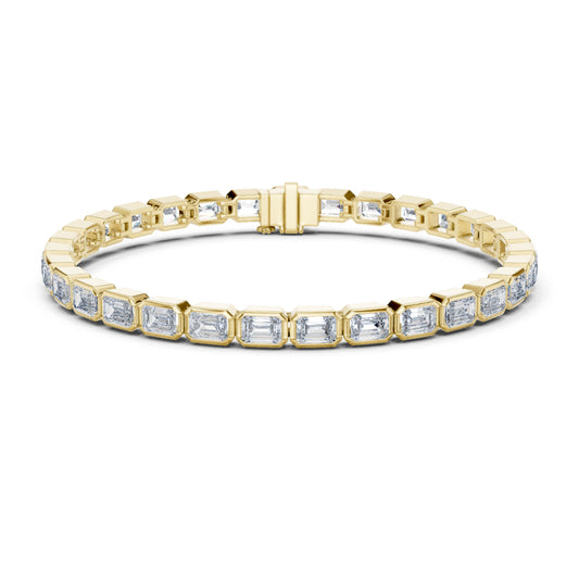 9.30Ct Emerald Cut Top Grade Diamond Elegant Minimalist Bezel Set Vintage Stunning Party Wear Bracelet  For Her - HIGHCARAT DIAMONDS