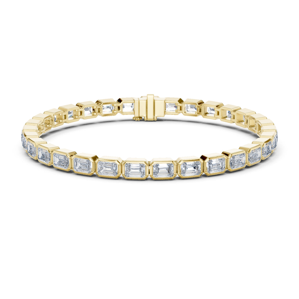 9.30Ct Emerald Cut Top Grade Diamond Elegant Minimalist Bezel Set Vintage Stunning Party Wear Bracelet  For Her - HIGHCARAT DIAMONDS