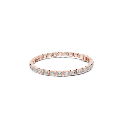 9.30Ct Emerald Cut Top Grade Diamond Elegant Minimalist Bezel Set Vintage Stunning Party Wear Bracelet  For Her - HIGHCARAT DIAMONDS