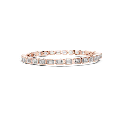 9.30Ct Emerald Cut Top Grade Diamond Elegant Minimalist Bezel Set Vintage Stunning Party Wear Bracelet  For Her - HIGHCARAT DIAMONDS