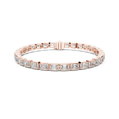 9.30Ct Emerald Cut Top Grade Diamond Elegant Minimalist Bezel Set Vintage Stunning Party Wear Bracelet  For Her - HIGHCARAT DIAMONDS