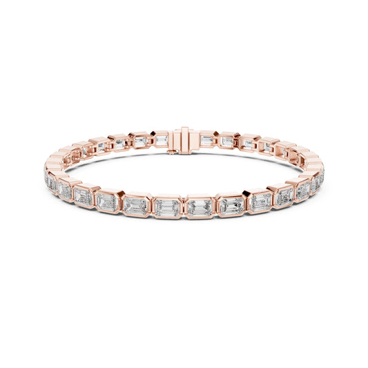 9.30Ct Emerald Cut Top Grade Diamond Elegant Minimalist Bezel Set Vintage Stunning Party Wear Bracelet  For Her - HIGHCARAT DIAMONDS