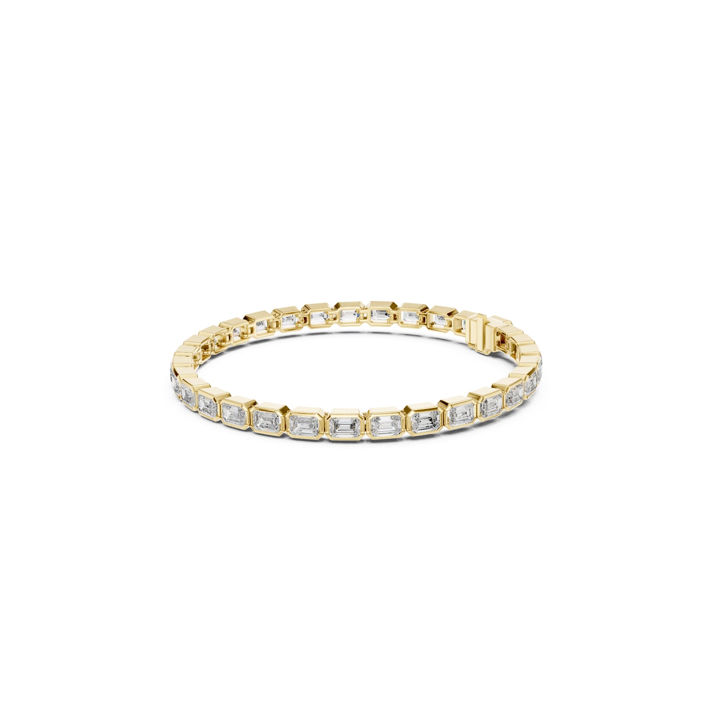 9.30Ct Emerald Cut Top Grade Diamond Elegant Minimalist Bezel Set Vintage Stunning Party Wear Bracelet  For Her - HIGHCARAT DIAMONDS