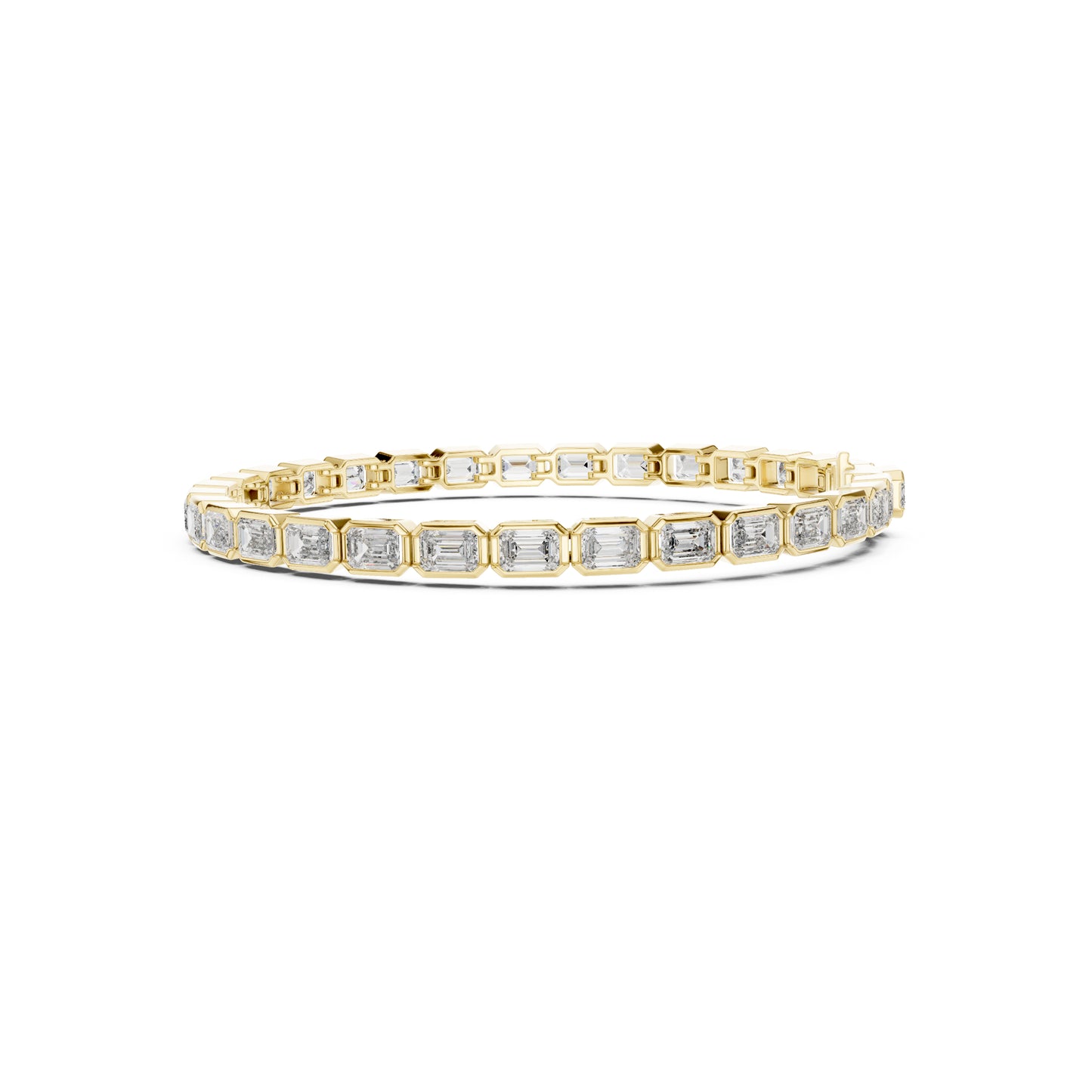 9.30Ct Emerald Cut Top Grade Diamond Elegant Minimalist Bezel Set Vintage Stunning Party Wear Bracelet  For Her - HIGHCARAT DIAMONDS