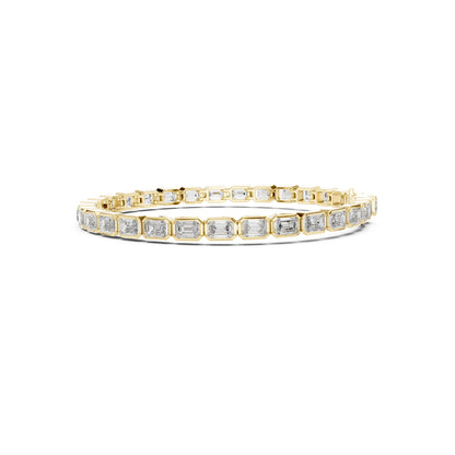 9.30Ct Emerald Cut Top Grade Diamond Elegant Minimalist Bezel Set Vintage Stunning Party Wear Bracelet  For Her - HIGHCARAT DIAMONDS