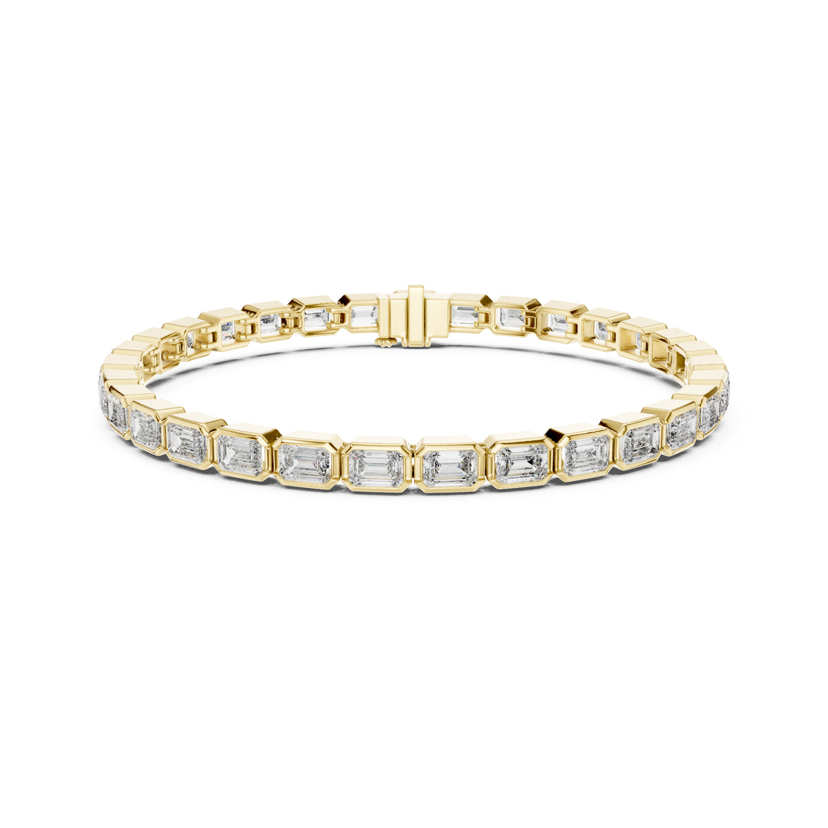 9.30Ct Emerald Cut Top Grade Diamond Elegant Minimalist Bezel Set Vintage Stunning Party Wear Bracelet  For Her - HIGHCARAT DIAMONDS