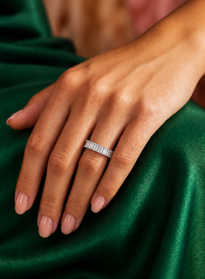 Emerald Cut Lab Grown Diamond Eternity Band Ring - HIGHCARAT DIAMONDS