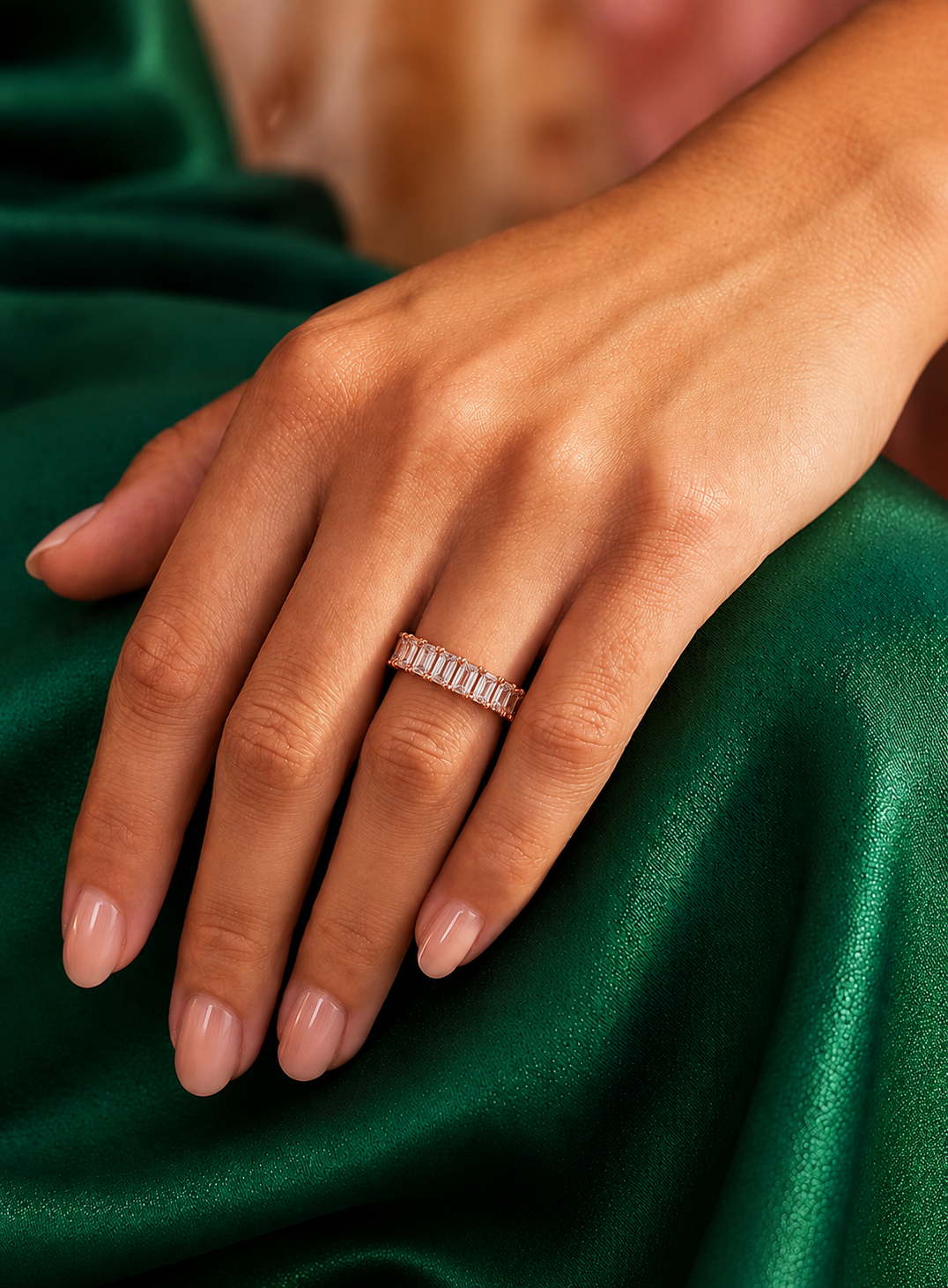 Emerald Cut Lab Grown Diamond Eternity Band Ring - HIGHCARAT DIAMONDS