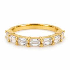 Emerald Cut Lab-Grown Diamond Half Eternity Band