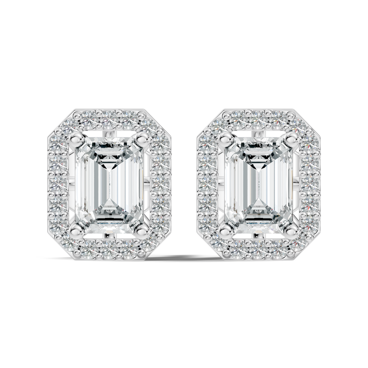 Elegant 1.12 Ct Emerald Lab-Grown Diamond Stud Earrings Colorless Sparkle For Her - HIGHCARAT DIAMONDS