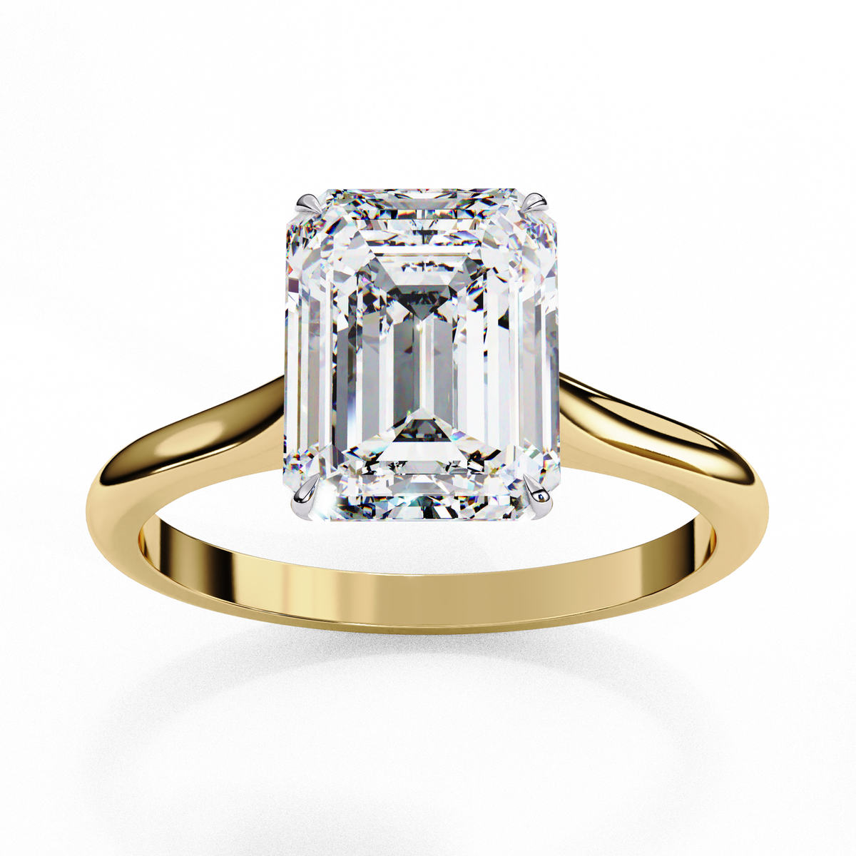 Emerald Cut Lab Grown Diamond Solitaire Ring - HIGHCARAT DIAMONDS