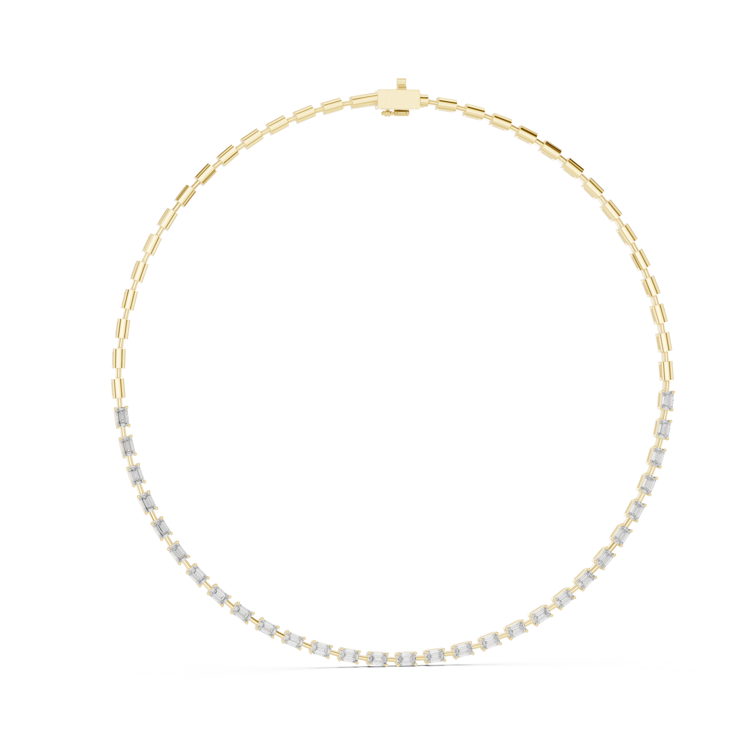 6.09 Ct Emerald Cut Lab grown Diamond 18k Solid Gold Stunning Fabulous Diamond Necklace For Her - HIGHCARAT DIAMONDS