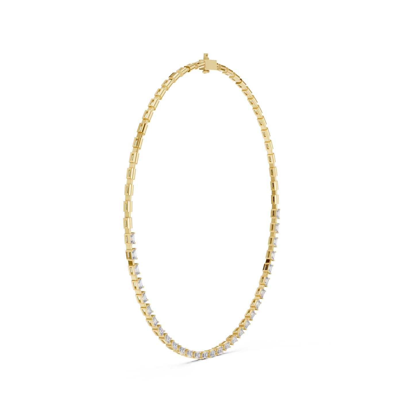 6.09 Ct Emerald Cut Lab grown Diamond 18k Solid Gold Stunning Fabulous Diamond Necklace For Her - HIGHCARAT DIAMONDS
