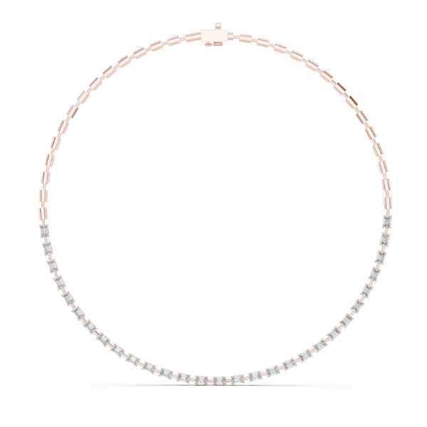 Emerald Cut Lab Grown Diamond Tennis Necklace - HIGHCARAT DIAMONDS