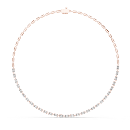 Emerald Cut Lab Grown Diamond Tennis Necklace - HIGHCARAT DIAMONDS