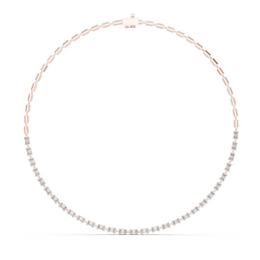 Emerald Cut Lab Grown Diamond Tennis Necklace - HIGHCARAT DIAMONDS