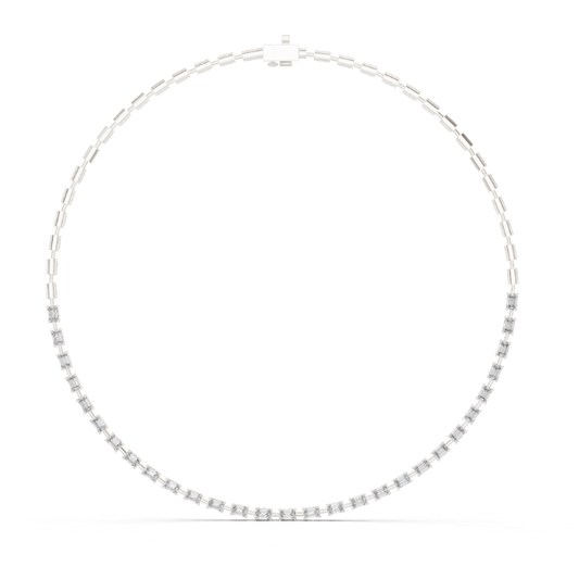 Emerald Cut Lab Grown Diamond Tennis Necklace - HIGHCARAT DIAMONDS